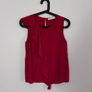 Grana silk top in red, size XS